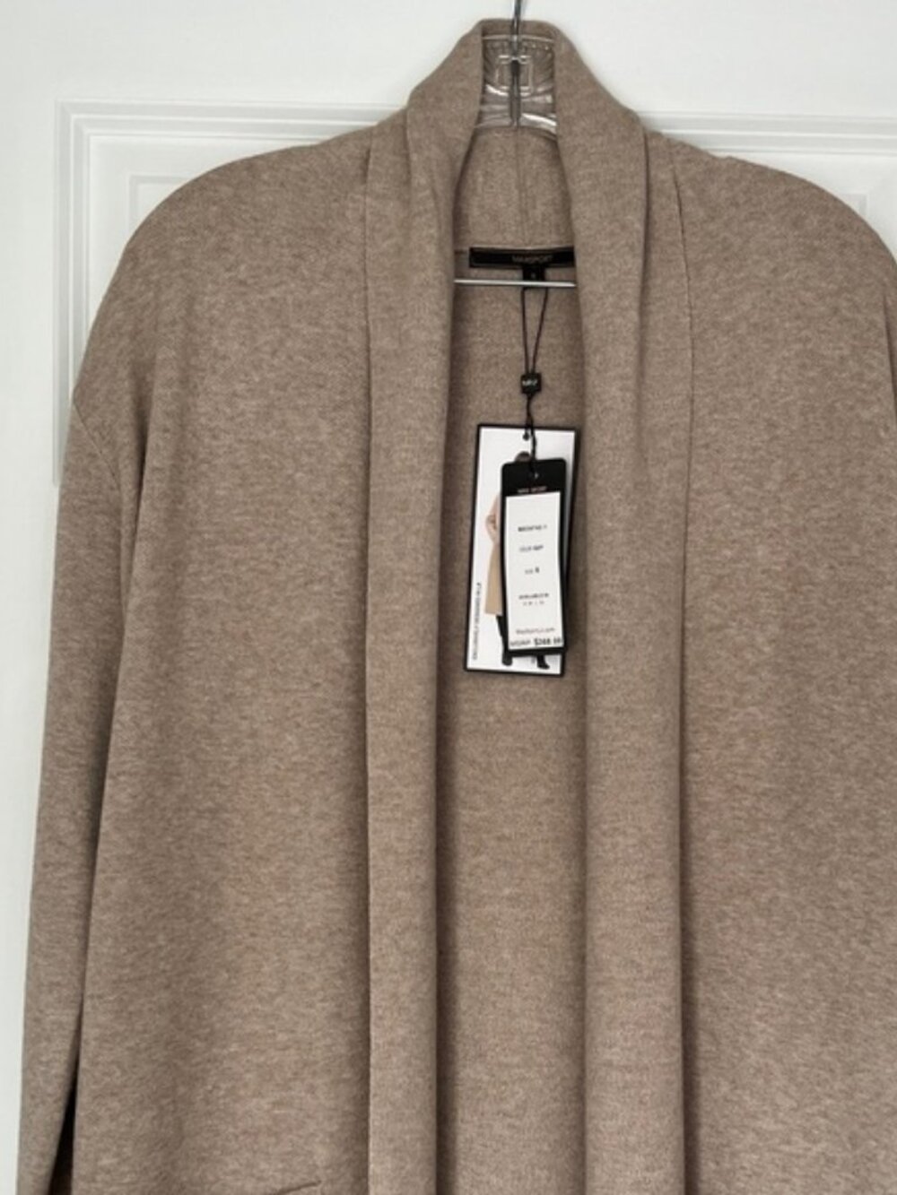 NWT MAXSPORT Buff Long Open Front Cardigan Sz M